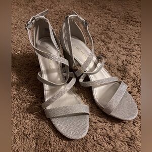 Dream Pairs Women's Glittery Silver Sandals